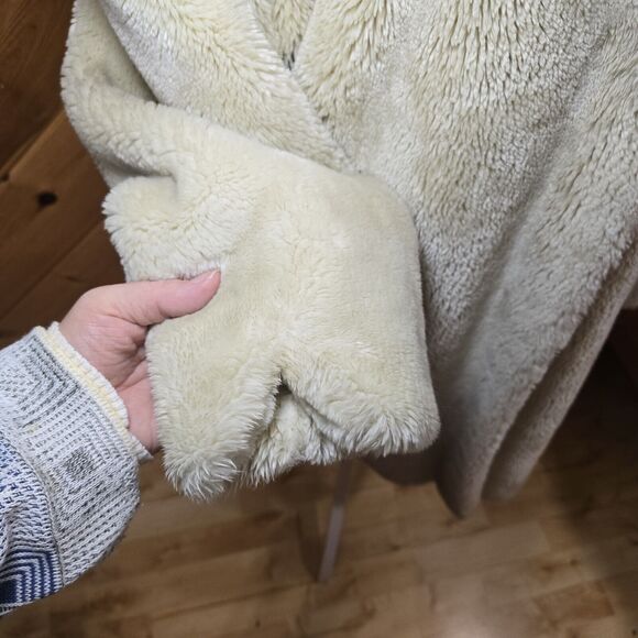 Vintage‎ 80s Neiman Marcus Womens Faux Fur Heavy Coat Medium Glam City Cream - Picture 4 of 13